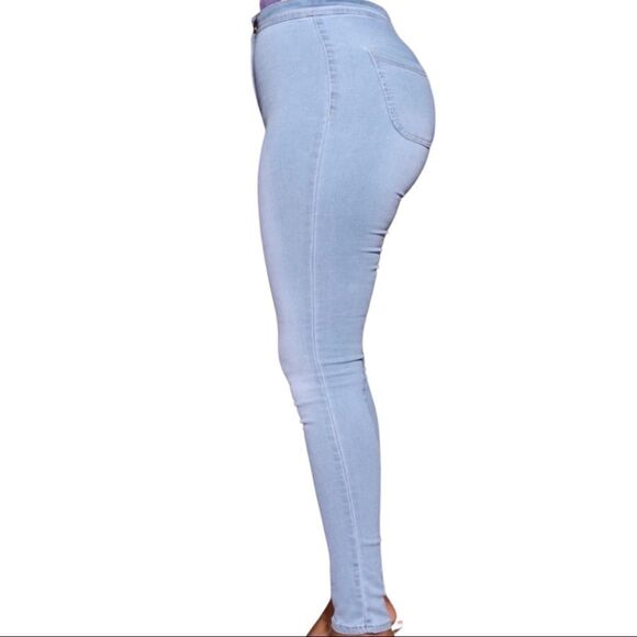 Light Blue Mega Stretch Jeans - Small - Fits Size 1 - Size 5 - Picture 5 of 7